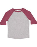 RADYAN® Toddler Baseball Fine Jersey Three-Quarter Sleeve T-Shirt