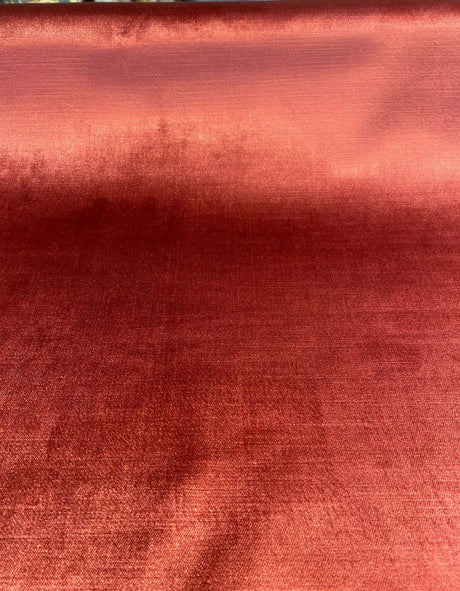 Waverly Velluto Polyester Velvet Fabric - Berry Red, Solid, 56" Width (1 Yard)