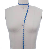3 Yards True Blue Ric Rac Ribbon Trim Rigid Zigzag Tape on Wooden Spool
