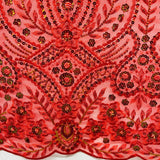 Beaded Sequined Floral Lace Fabric 52" Wide