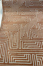 Full Moon Coral Geometric Polyester Fabric - Coral Geometric, 56" Width (1 Yard)