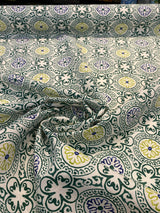 Bali Block Spun Polyester Fabric - Hunter Green Block Pattern, 54" Width (1 Yard)