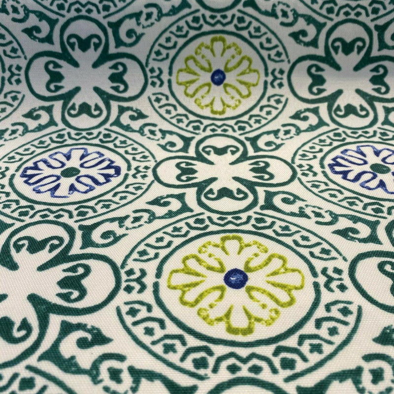 Bali Block Spun Polyester Fabric - Hunter Green Block Pattern, 54" Width (1 Yard)
