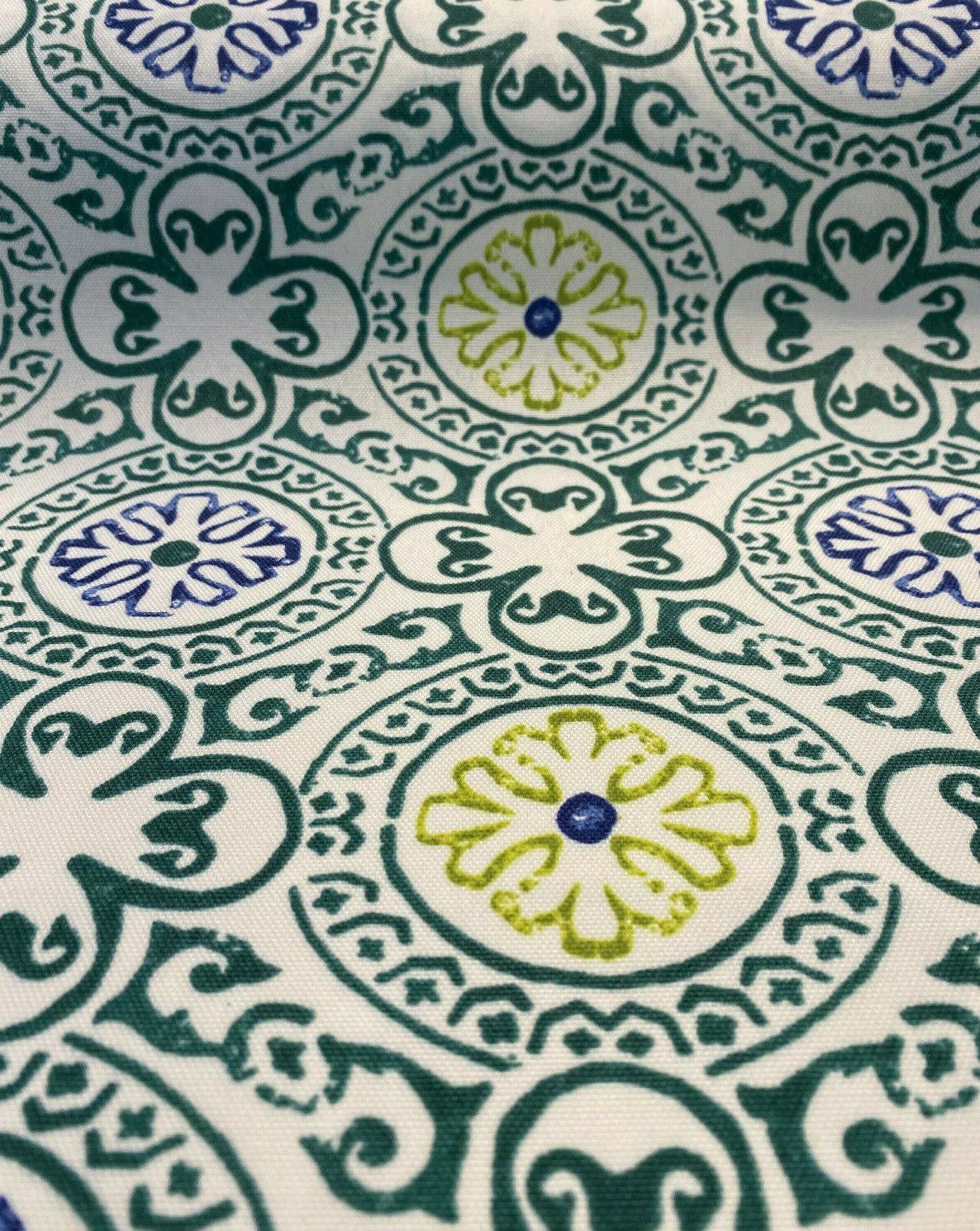 Bali Block Spun Polyester Fabric - Hunter Green Block Pattern, 54" Width (1 Yard)