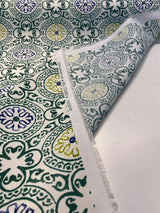 Bali Block Spun Polyester Fabric - Hunter Green Block Pattern, 54" Width (1 Yard)