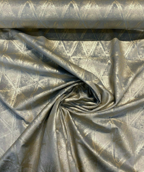 Weather Pattern Gold Leaf Gold Foil Knit Upholstery Fabric - Gold Leaf, 55" Width (1 Yard)