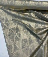 Weather Pattern Gold Leaf Gold Foil Knit Upholstery Fabric - Gold Leaf, 55" Width (1 Yard)