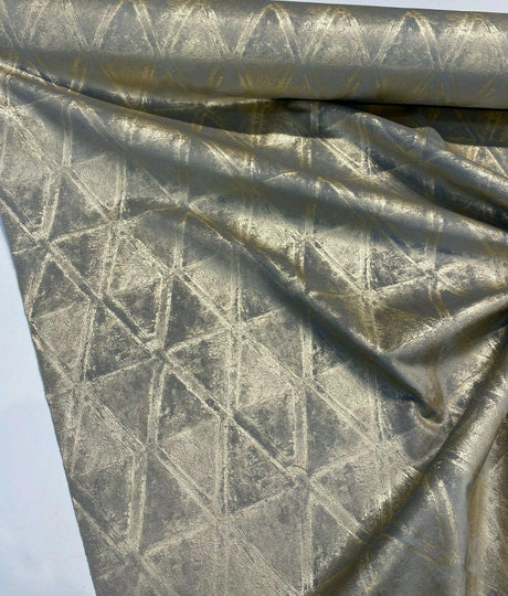 Weather Pattern Gold Leaf Gold Foil Knit Upholstery Fabric - Gold Leaf, 55" Width (1 Yard)