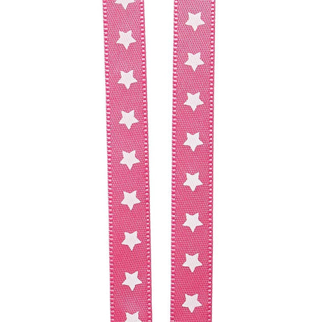 Narrow Star Print On Satin Ribbon 3/8 '' X 25 yd - 1 / ROLL