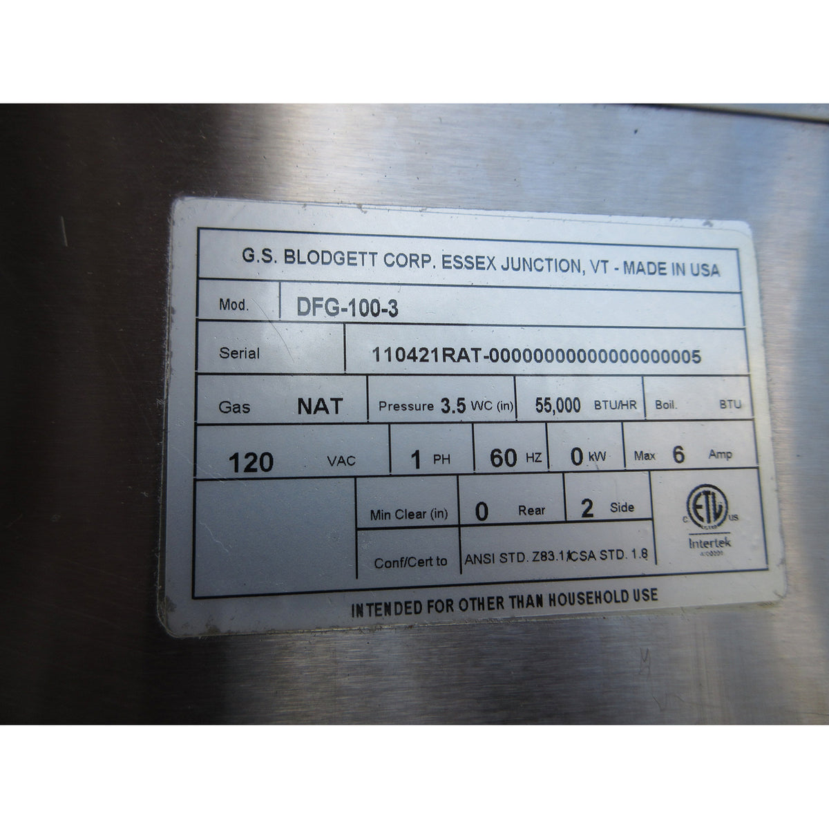 Blodgett DFG-100 Double Convection Oven, Natural Gas, Used Excellent Condition
