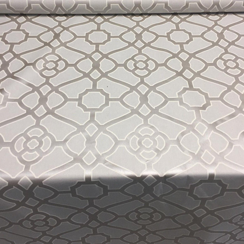 P/Kaufmann Burnished Tile Chintz Silver 100 Percent Cotton Fabric - Grey And Cream Tile Pattern, 54" Width (1 Yard)