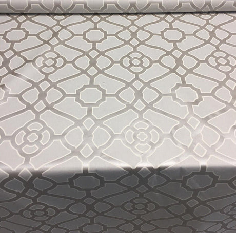 P/Kaufmann Burnished Tile Chintz Silver 100 Percent Cotton Fabric - Grey And Cream Tile Pattern, 54" Width (1 Yard)