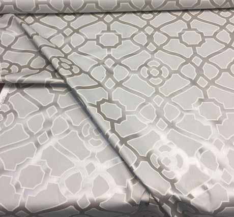 P/Kaufmann Burnished Tile Chintz Silver 100 Percent Cotton Fabric - Grey And Cream Tile Pattern, 54" Width (1 Yard)