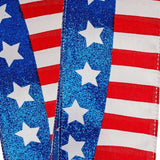American Stars and Stripes Ribbon 2 1/2 '' X 10 yd - 1 / ROLL