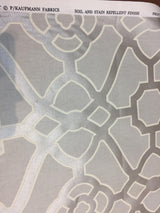 P/Kaufmann Burnished Tile Chintz Silver 100 Percent Cotton Fabric - Grey And Cream Tile Pattern, 54" Width (1 Yard)