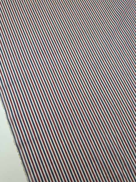 Cotton Twill Fabric Multicolour Stripes Herringbone