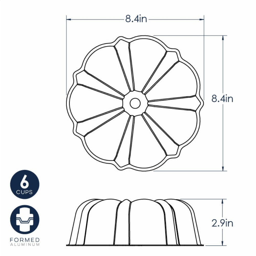 Nordic Ware Aurora Green Formed Bundt Pan, 6 Cup