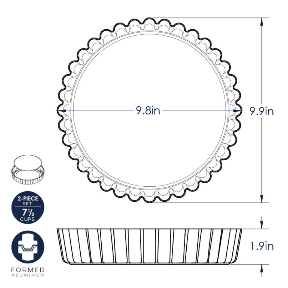 Nordic Ware Quice and Tart Pan with Removable Bottom, 7-1/2 Cup
