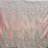 1 Yard Exquisite Corded Bridal Lace Fabric Embroidered on Premium Polyester Mesh 54