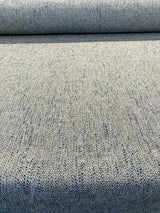 Hampton Blue Capri Tweed Polyester Fabric - Light Blue, Navy Blue Hint Of Beige And White, 54" Width (1 Yard)