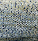Hampton Blue Capri Tweed Polyester Fabric - Light Blue, Navy Blue Hint Of Beige And White, 54" Width (1 Yard)