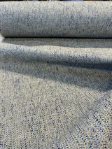 Hampton Blue Capri Tweed Polyester Fabric - Light Blue, Navy Blue Hint Of Beige And White, 54" Width (1 Yard)