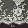 1 Yard Luxury Beaded and Corded Bridal Lace Fabric Embroidered on 100% Polyester Net Mesh White