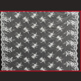 1 Yard Elegant Beaded and Corded Bridal Lace Fabric Embroidered on Polyester Net Mesh