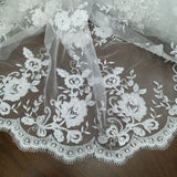Beaded Corded Bridal Lace Fabric 48" Wide