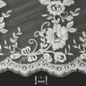 1 Yard Elegant Beaded and Corded Bridal Lace Fabric Embroidered on Polyester Net Mesh