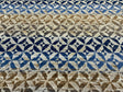 Barrow Temptation Chenille Upholstery Fabric - Regatta Blue, Navy Blue/Blue Brown/Tan On Beige Cream Background, 58" Width (1 Yard)