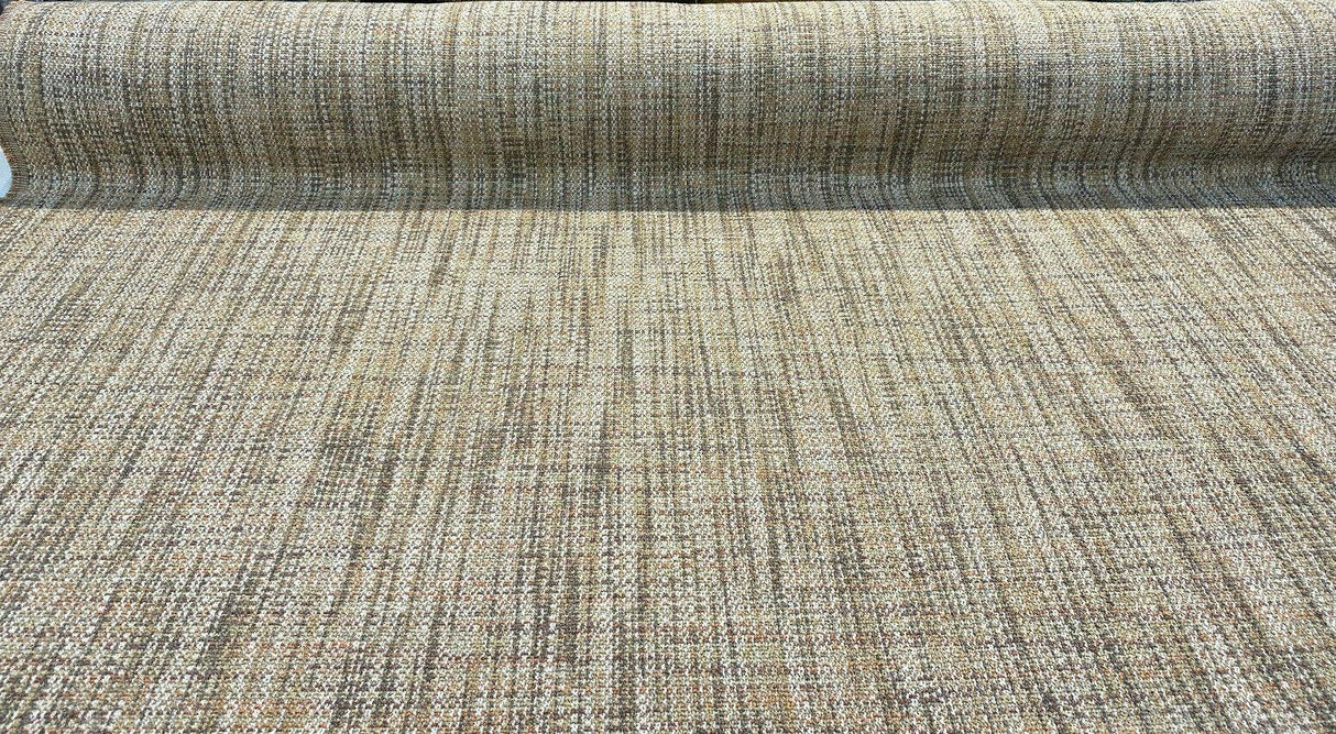 Harvest Rustic Chenille Tweed Upholstery Fabric - Beige, Rustic Gold, Orange Hints (By The Yard)