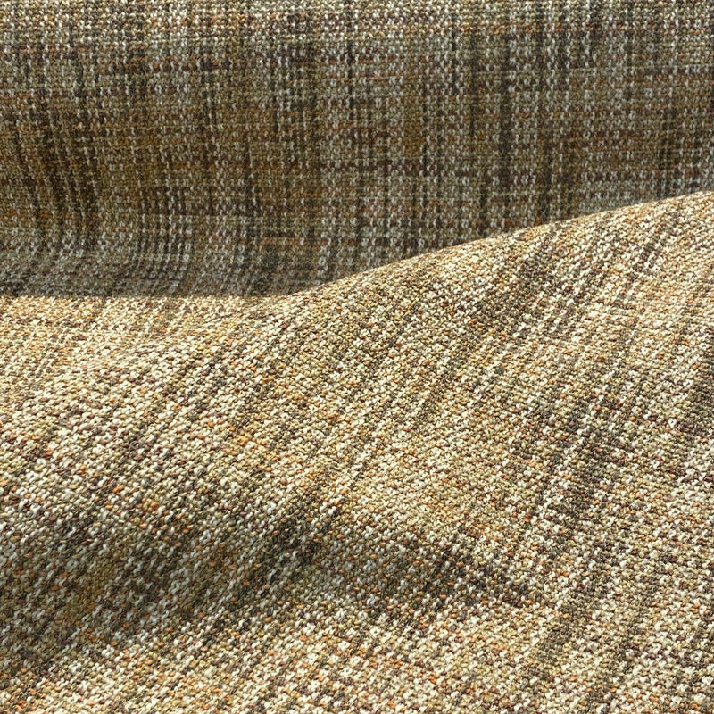 Harvest Rustic Chenille Tweed Upholstery Fabric - Beige, Rustic Gold, Orange Hints (By The Yard)