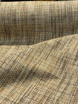 Harvest Rustic Chenille Tweed Upholstery Fabric - Beige, Rustic Gold, Orange Hints (By The Yard)