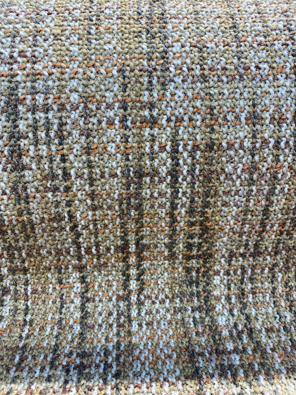 Harvest Rustic Chenille Tweed Upholstery Fabric - Beige, Rustic Gold, Orange Hints (By The Yard)
