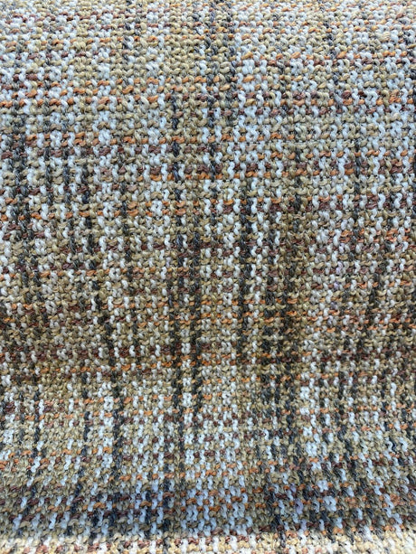 Harvest Rustic Chenille Tweed Upholstery Fabric - Beige, Rustic Gold, Orange Hints (By The Yard)