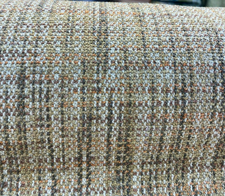 Harvest Rustic Chenille Tweed Upholstery Fabric - Beige, Rustic Gold, Orange Hints (By The Yard)