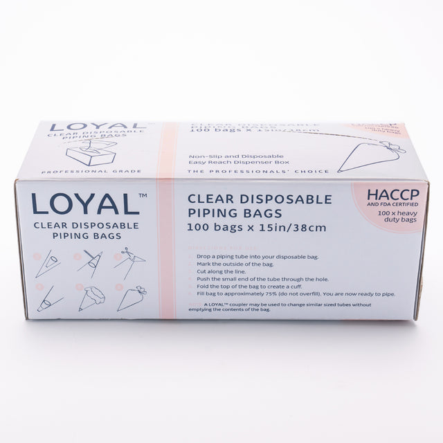 Loyal Bakeware Clear Disposable Piping Bags, 15" - Pack of 100