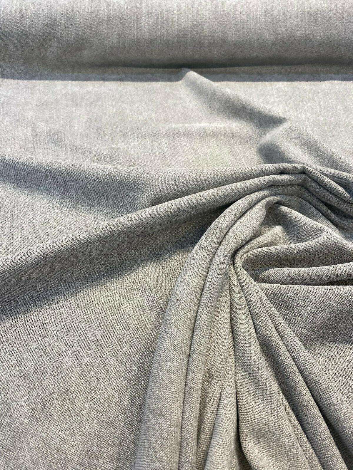 Calvin Linen Italian Drapery Upholstery Fabric - Gray Relic, 56" Width, Railroaded (1 Yard)
