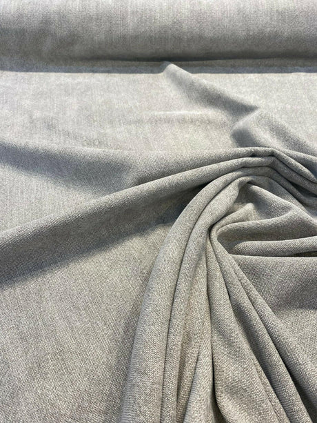 Calvin Linen Italian Drapery Upholstery Fabric - Gray Relic, 56" Width, Railroaded (1 Yard)