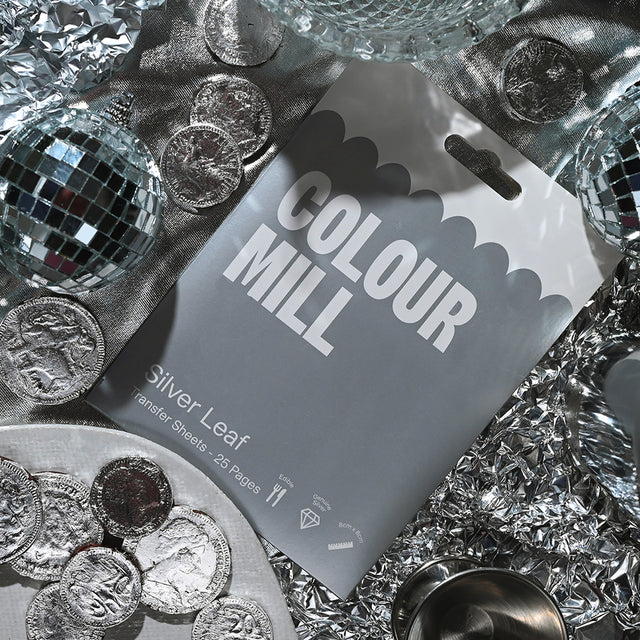 Colour Mill Silver Leaf Sheets, 3.14" x 3.14" - Pack of 5
