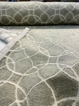 Lavish Chenille Upholstery Fabric - Sage Green Patterned Woven, 54" Width (1 Yard)
