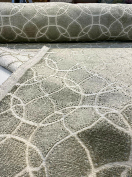 Lavish Chenille Upholstery Fabric - Sage Green Patterned Woven, 54" Width (1 Yard)