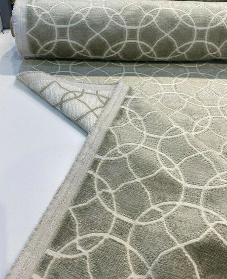 Lavish Chenille Upholstery Fabric - Sage Green Patterned Woven, 54" Width (1 Yard)