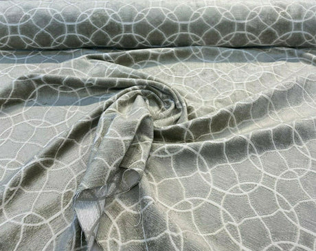 Lavish Chenille Upholstery Fabric - Sage Green Patterned Woven, 54" Width (1 Yard)