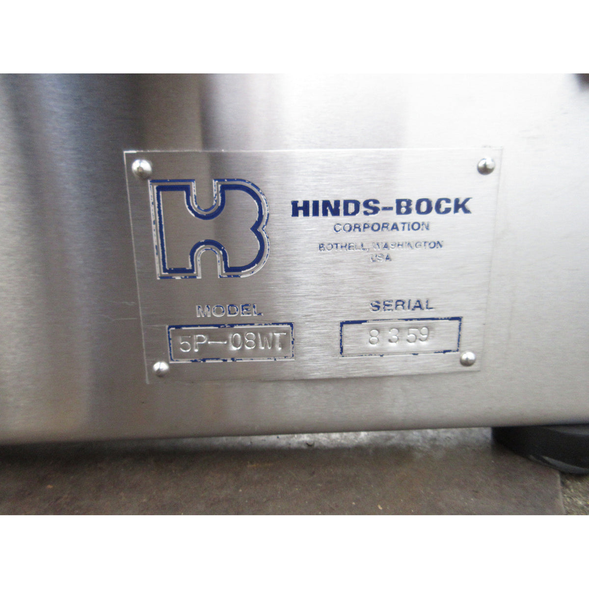 Hinds-Bock 5P-08WT Muffin Depositor, Used Excellent Condition