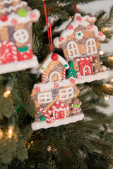 4.5” Clay Dough Holiday Gingerbread House Ornament