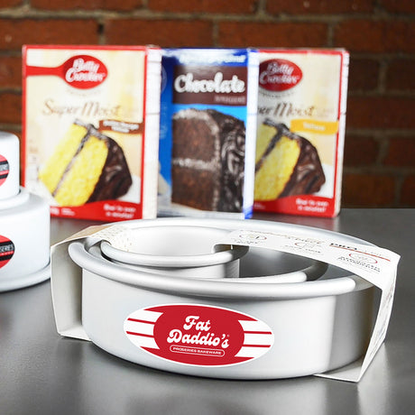 Fat Daddios Celebration Round Cake Set, 3 Piece