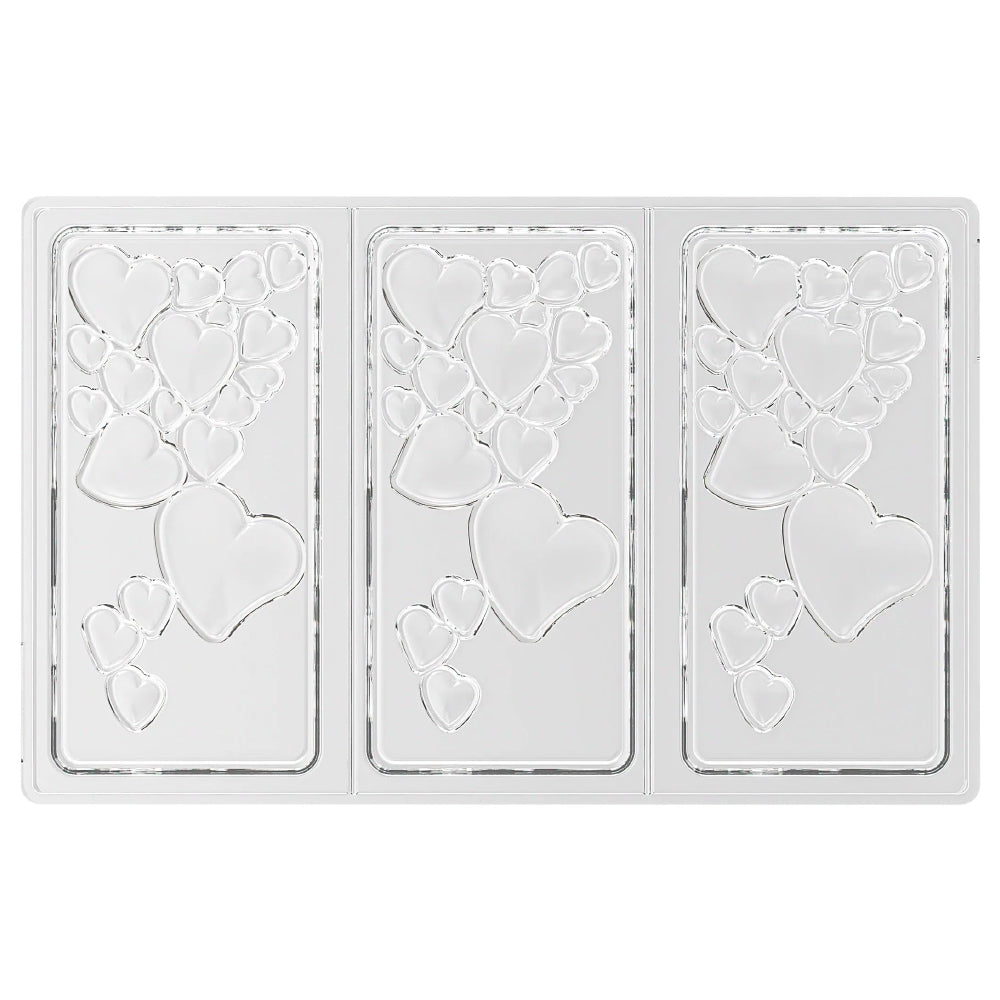 Silikomart Tritan TREASURE-T Heart Bar Chocolate Mold, 3 Cavities