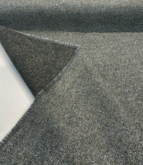 Riley Blue Pacific Chenille Upholstery Fabric - Dark Gray With Blue Hints, 56" Width (1 Yard)